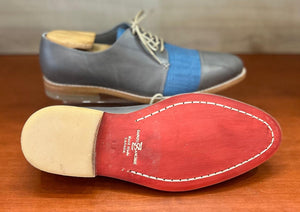 Henry Grey and Blue Leather Mens Derby shoes