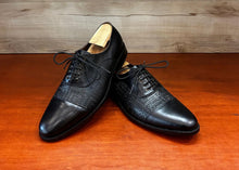 Load image into Gallery viewer, Julio Black Weave Leather Mens Oxford shoes
