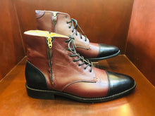 Load image into Gallery viewer, Ronald Black &amp; Burgundy Men’s Boots With Zippers
