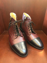 Load image into Gallery viewer, Ronald Black &amp; Burgundy Men’s Boots With Zippers
