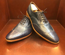 Load image into Gallery viewer, El Capo Blue &amp; Blue Croc Oxford Men&#39;s Shoes
