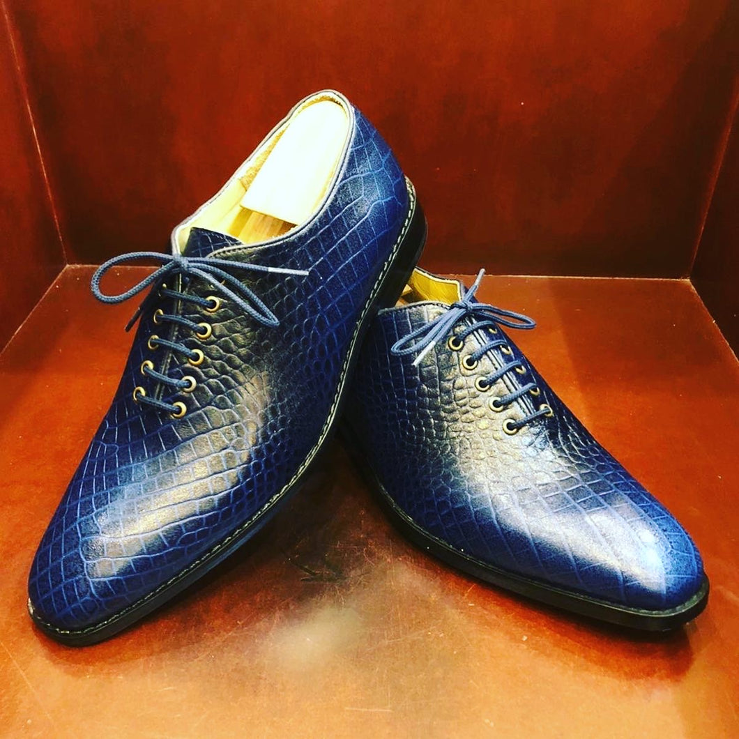 Juan Blue Leather Men's Shoes