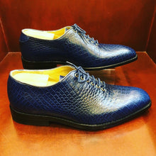 Load image into Gallery viewer, Juan Blue Leather Men&#39;s Shoes
