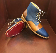 Load image into Gallery viewer, Ronald Blue &amp; Tan Men&#39;s Boots

